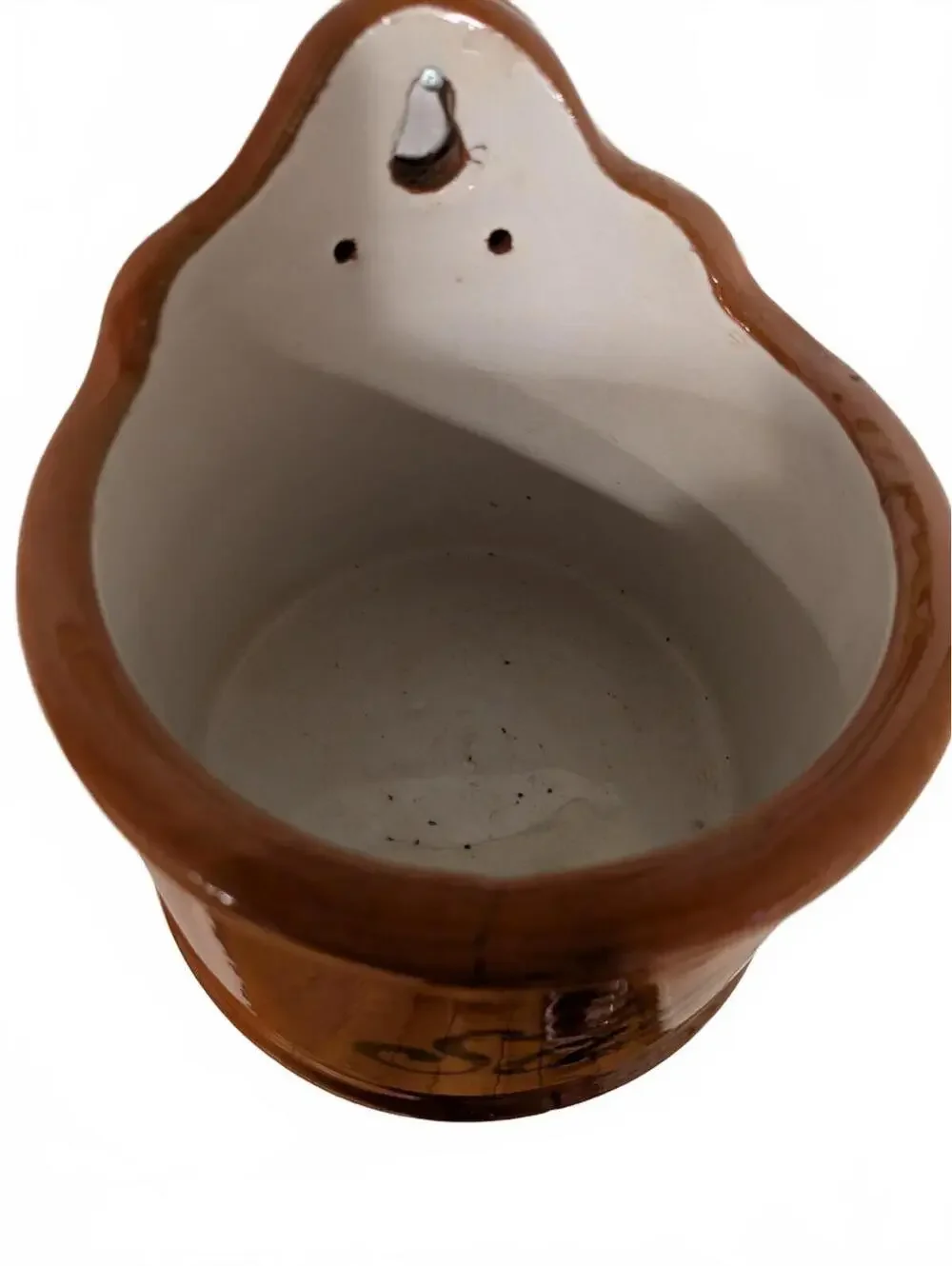 Antique Ceramic Wall-Mounted Salt Container